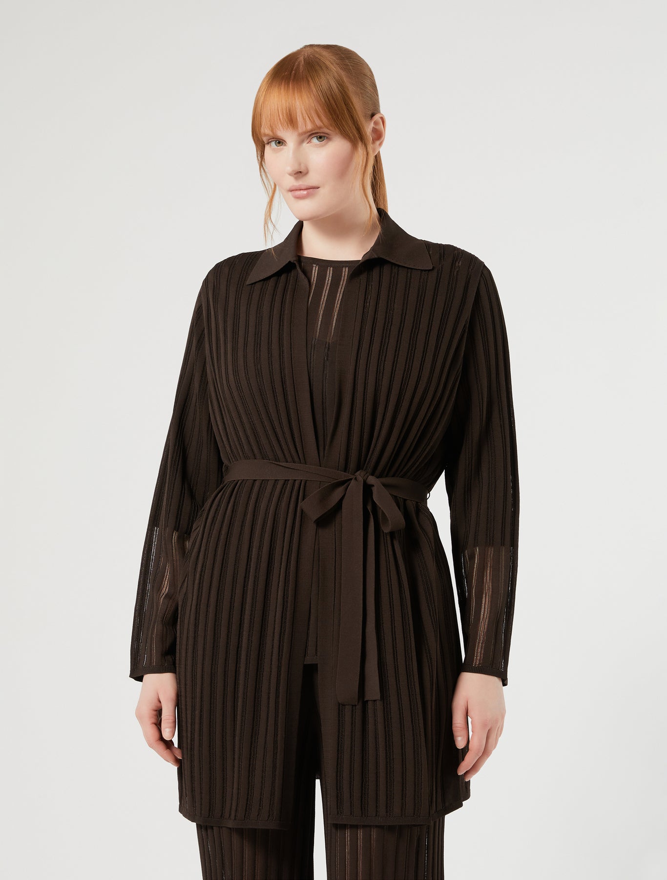 Marina Rinaldi ribbed knit cardigan for woman