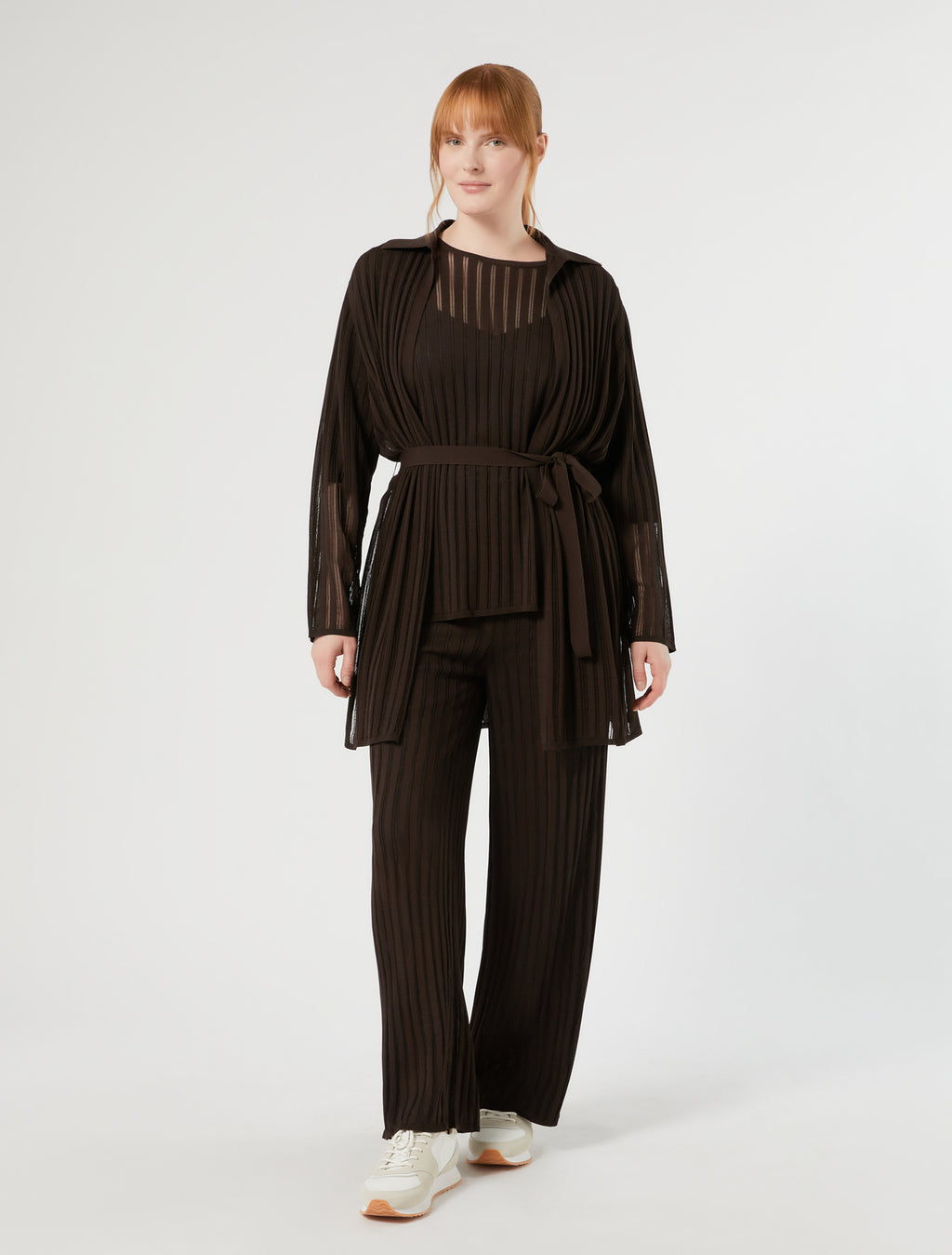 Marina Rinaldi ribbed knit cardigan for woman