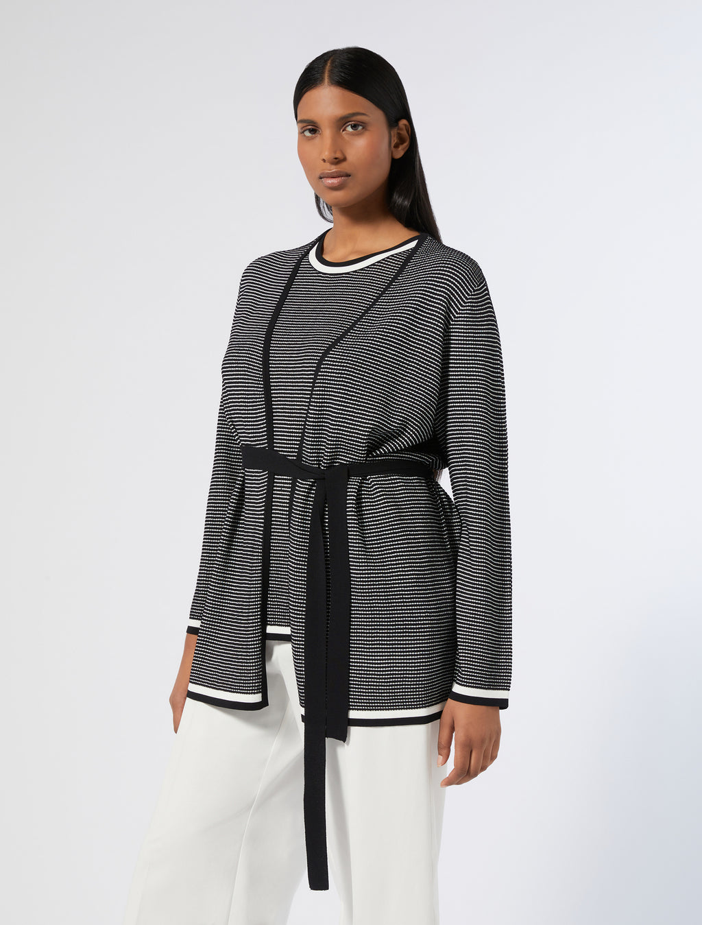Jacquard viscose cardigan