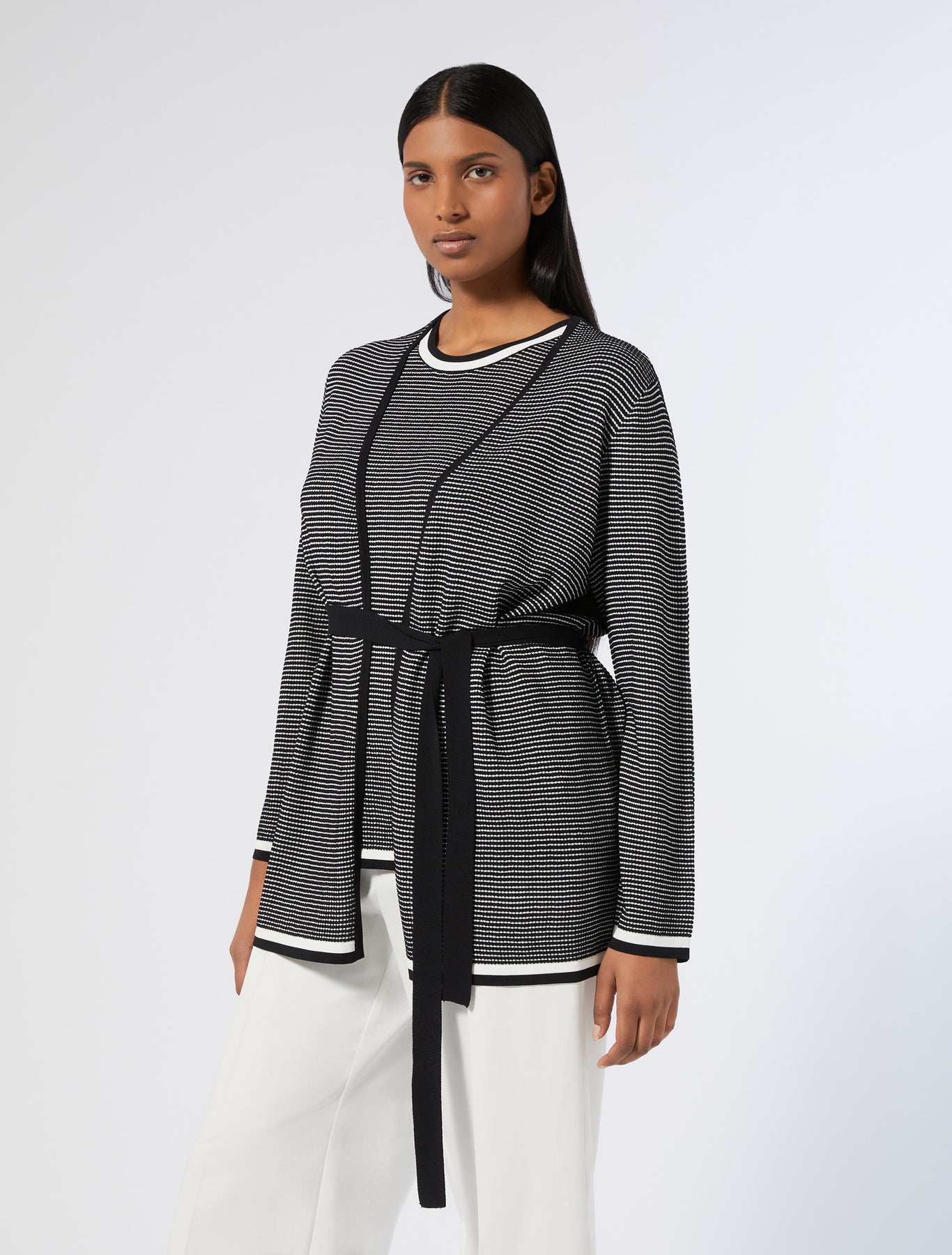 Jacquard viscose cardigan