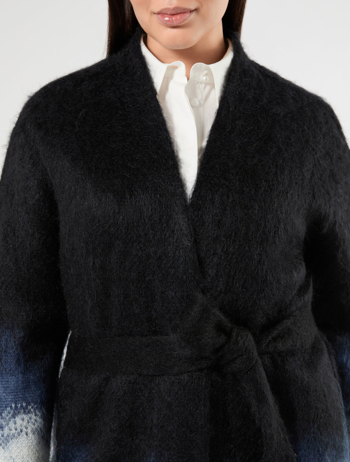 Marina Rinaldi jacquard mohair cardigan for woman