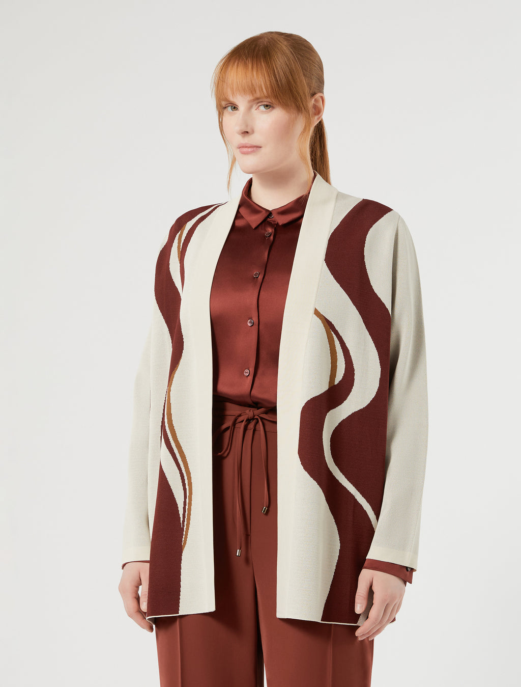 Marina Rinaldi jacquard viscose cardigan for woman