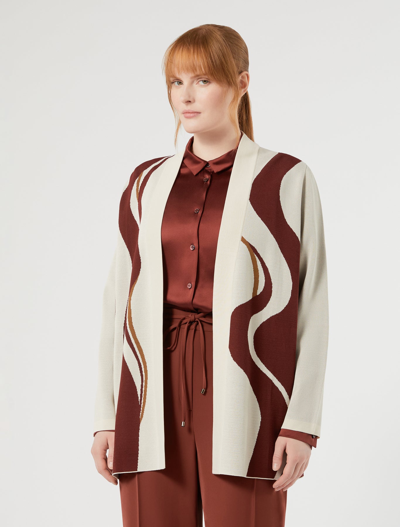 Marina Rinaldi jacquard viscose cardigan for woman