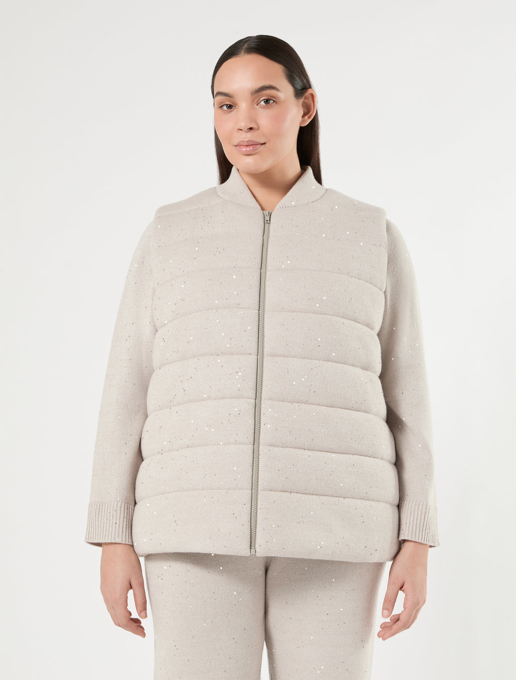 Marina Rinaldi sequinned wool-blend gilet for women