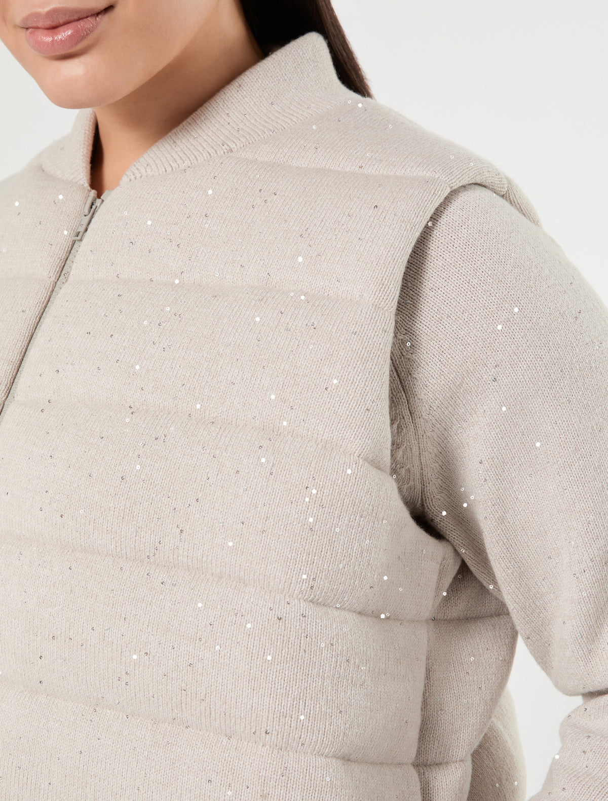 Marina Rinaldi sequinned wool-blend gilet for women