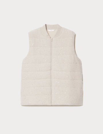 Marina Rinaldi sequinned wool-blend gilet for women