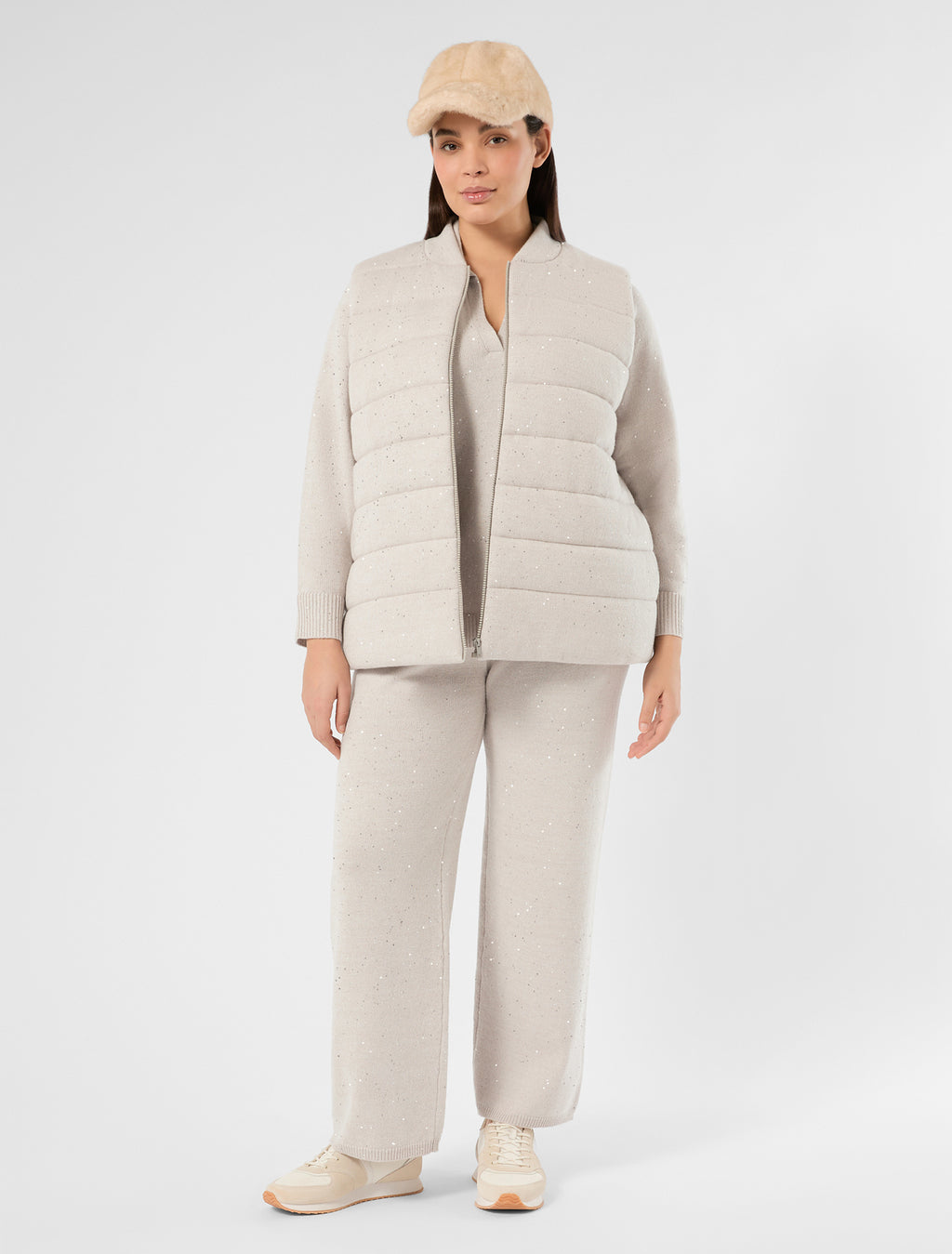 Marina Rinaldi sequinned wool-blend gilet for women