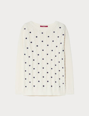 Embroidered cotton sweater