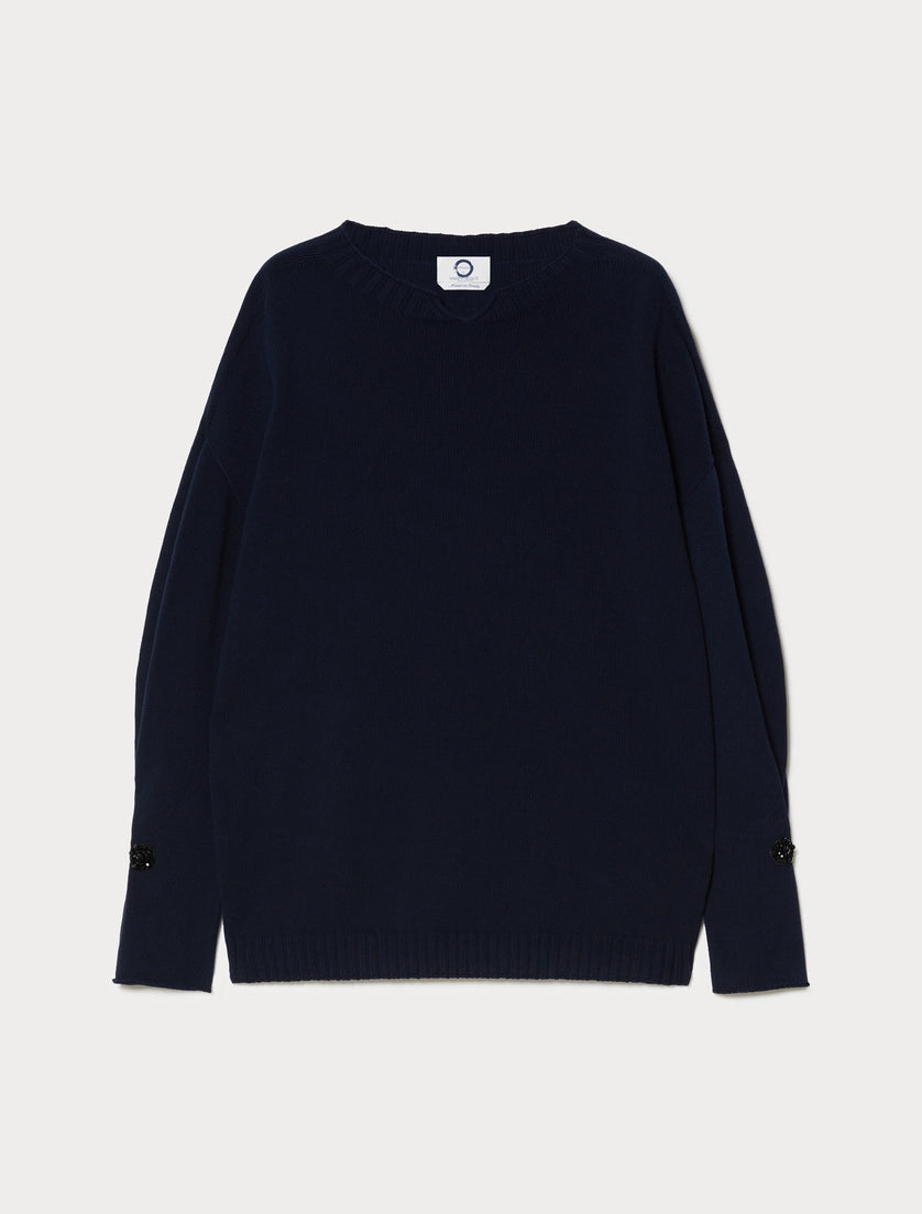 Cotton crepe sweater