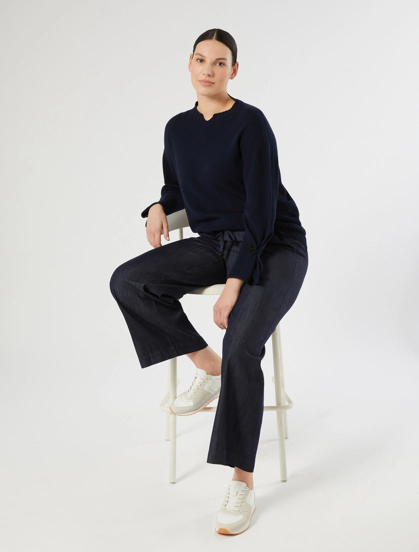 Cotton crepe sweater