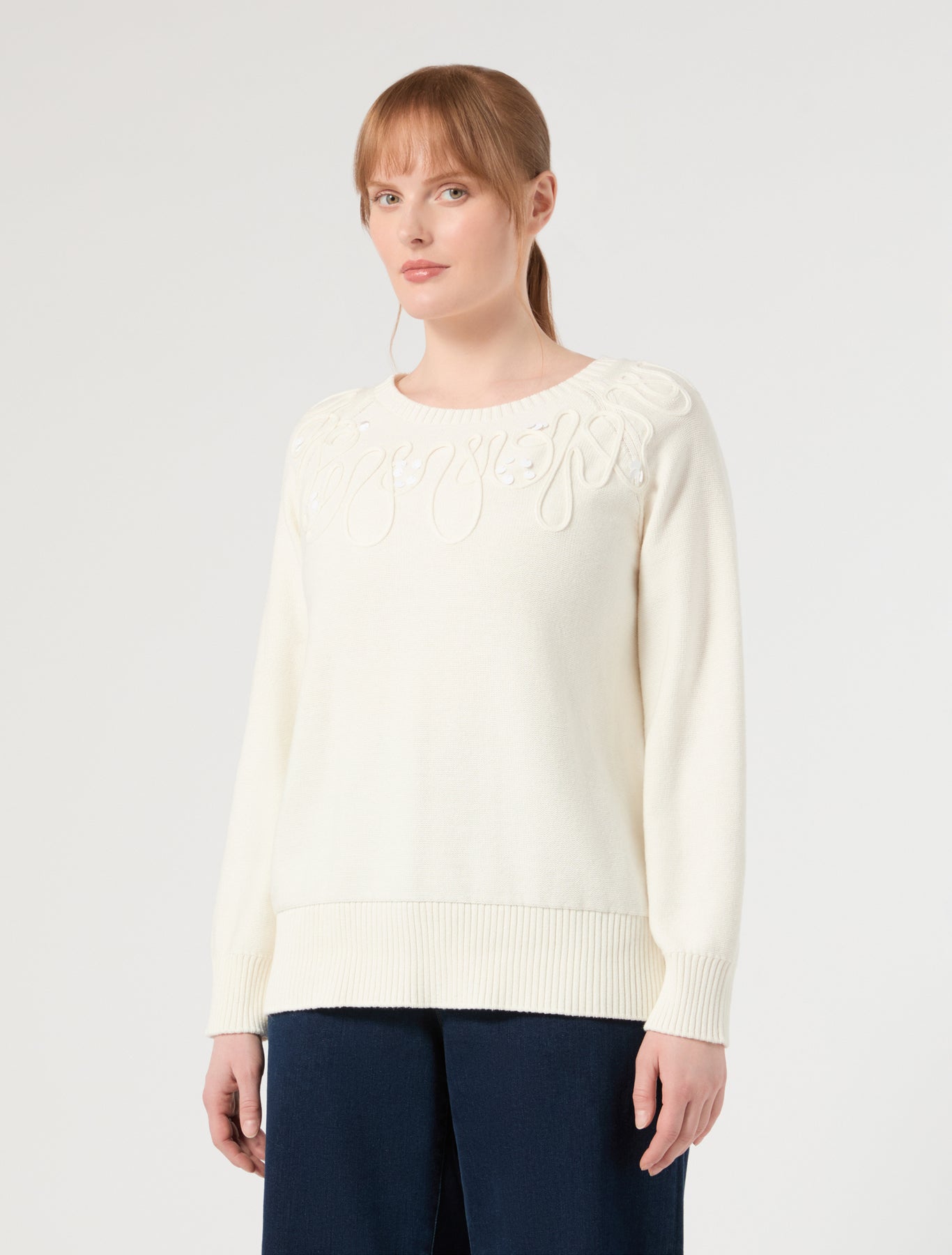 Marina Rinaldi cotton cordonnet sweater for woman
