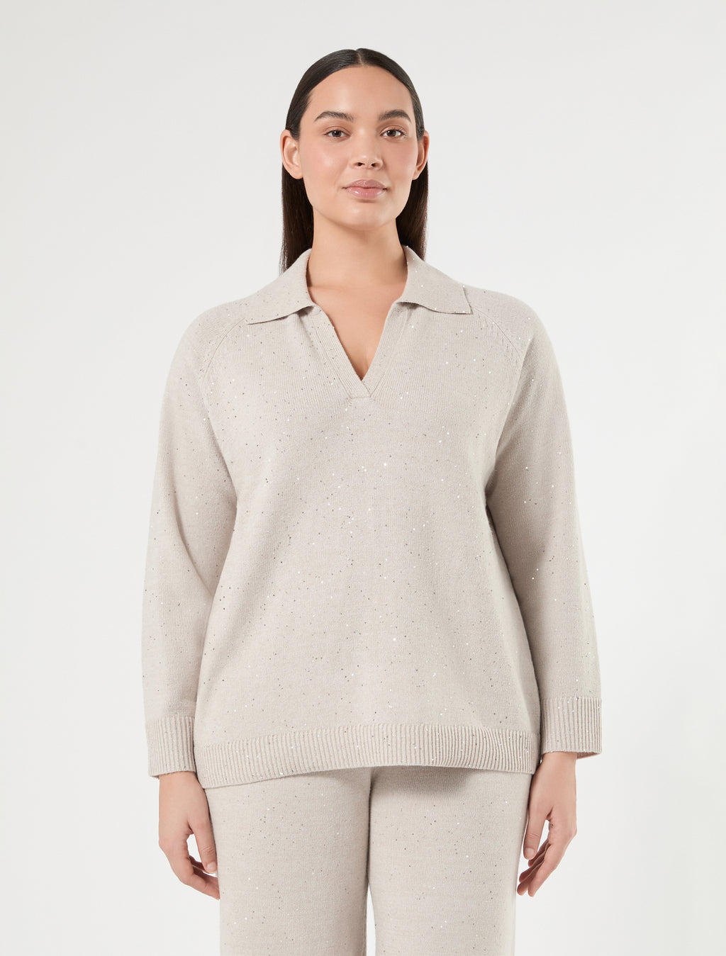 Marina Rinaldi sequinned wool-blend sweater for women