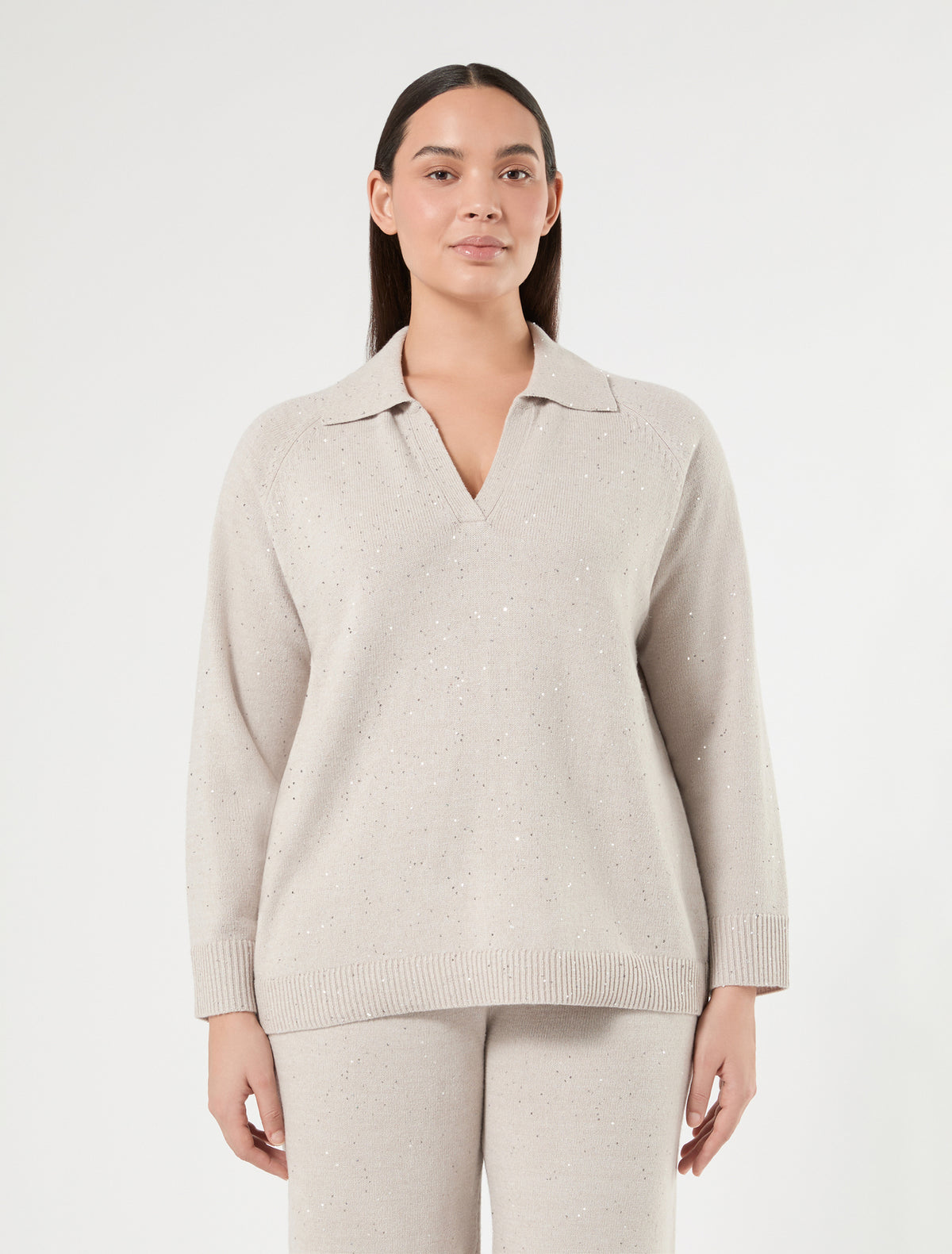 Marina Rinaldi sequinned wool-blend sweater for women