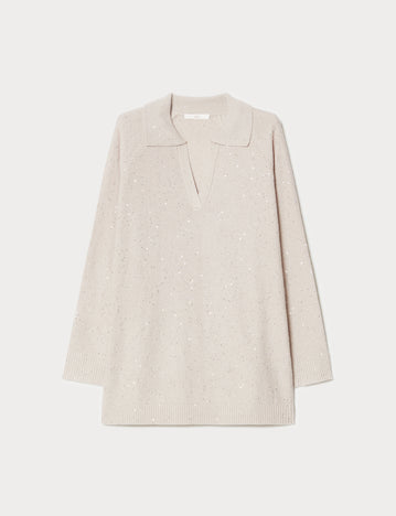 Marina Rinaldi sequinned wool-blend sweater for women
