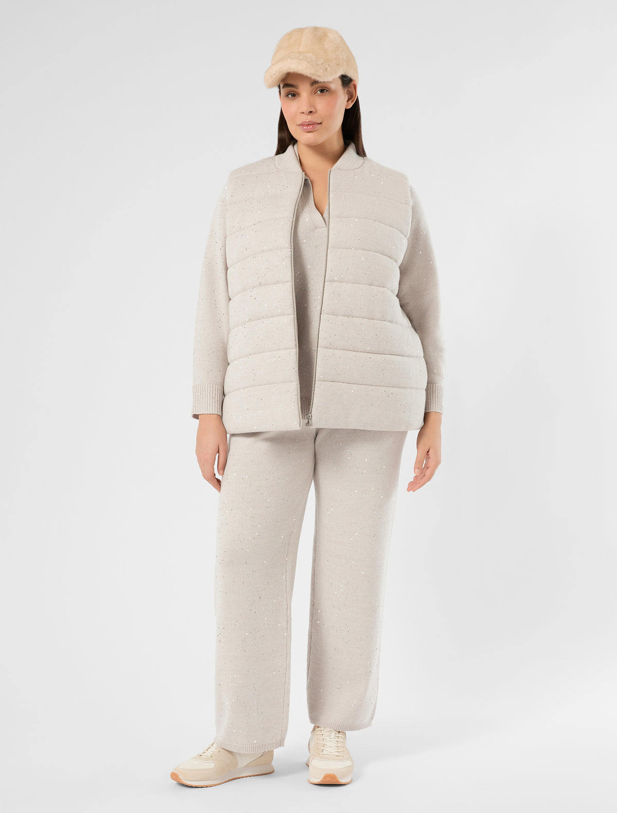 Marina Rinaldi sequinned wool-blend sweater for women