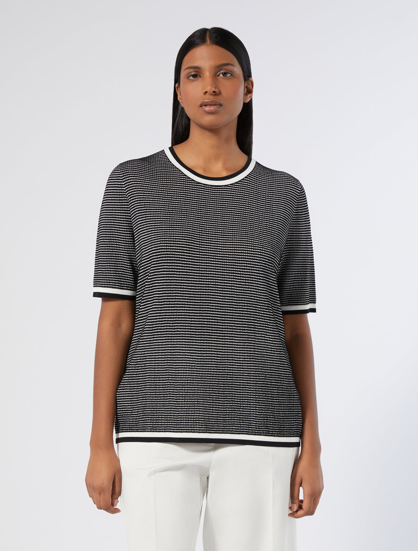 Jacquard viscose sweater