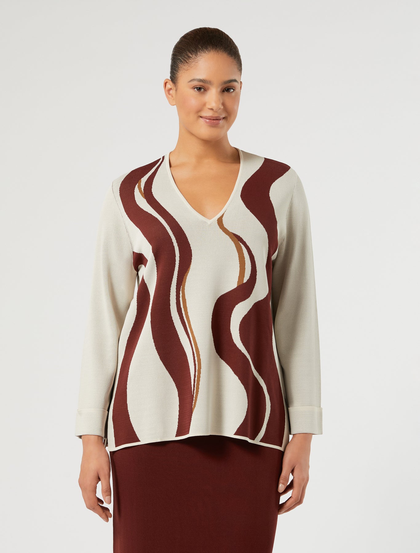 Marina Rinaldi jacquard viscose sweater for woman
