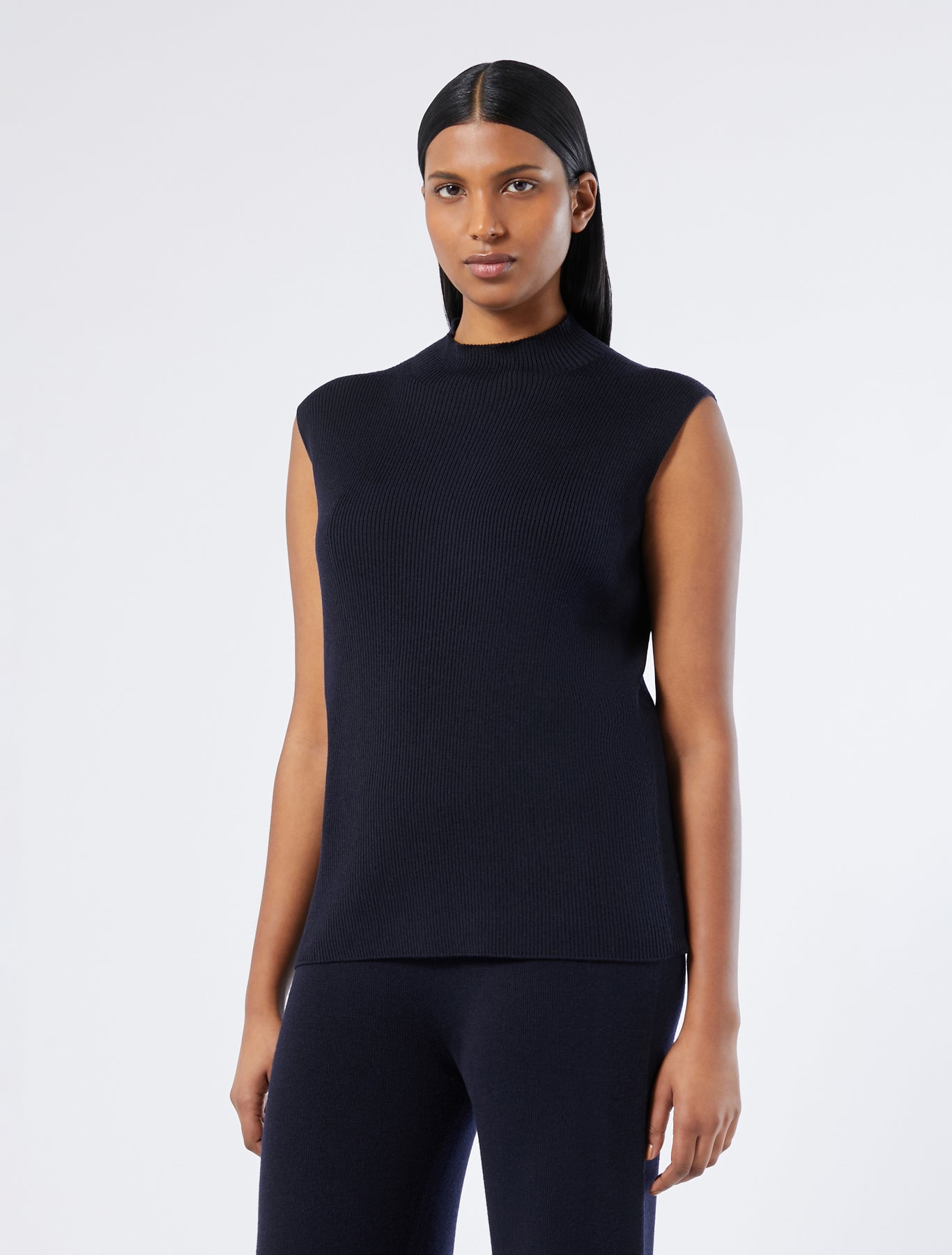 Pure wool polo neck jumper