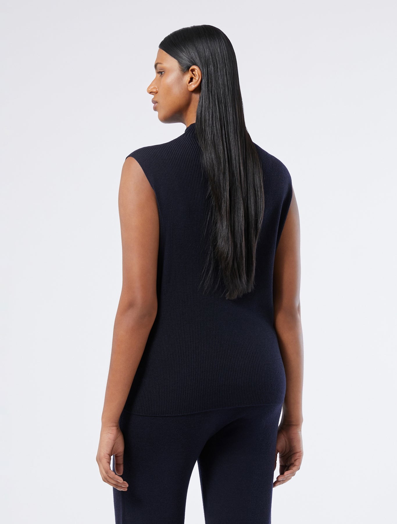 Pure wool polo neck jumper