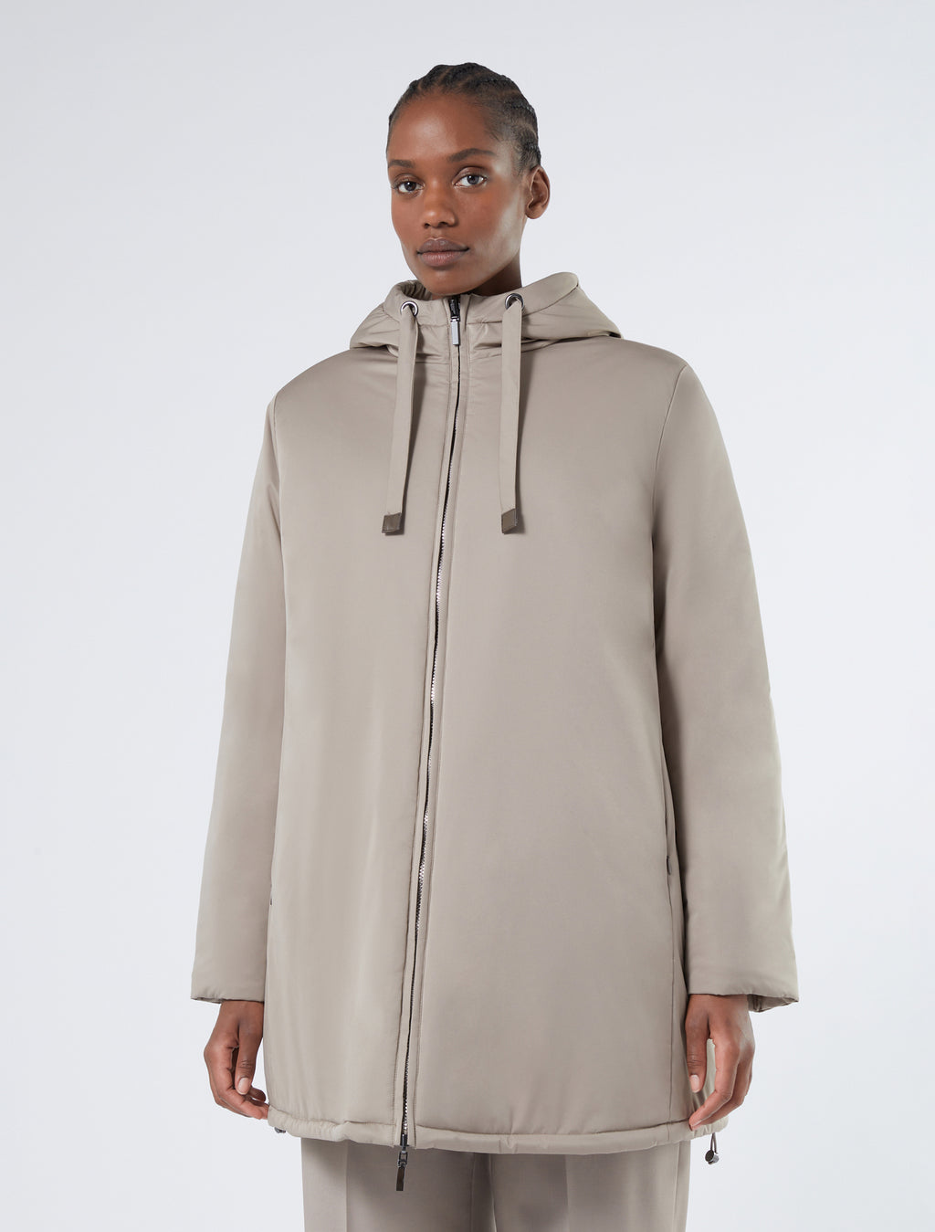 Reversible padded jacket in matt satin