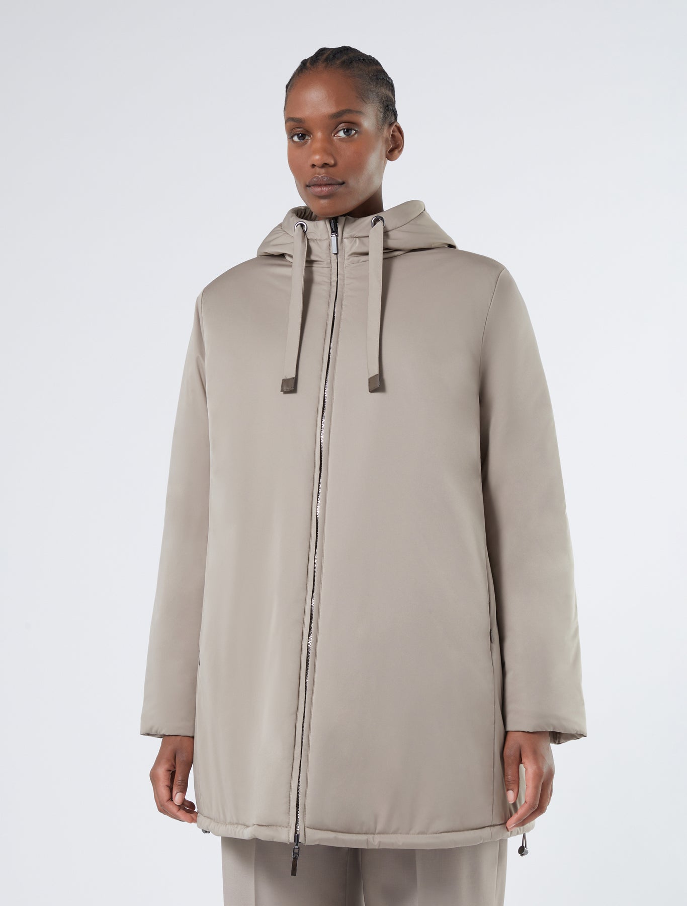 Reversible padded jacket in matt satin