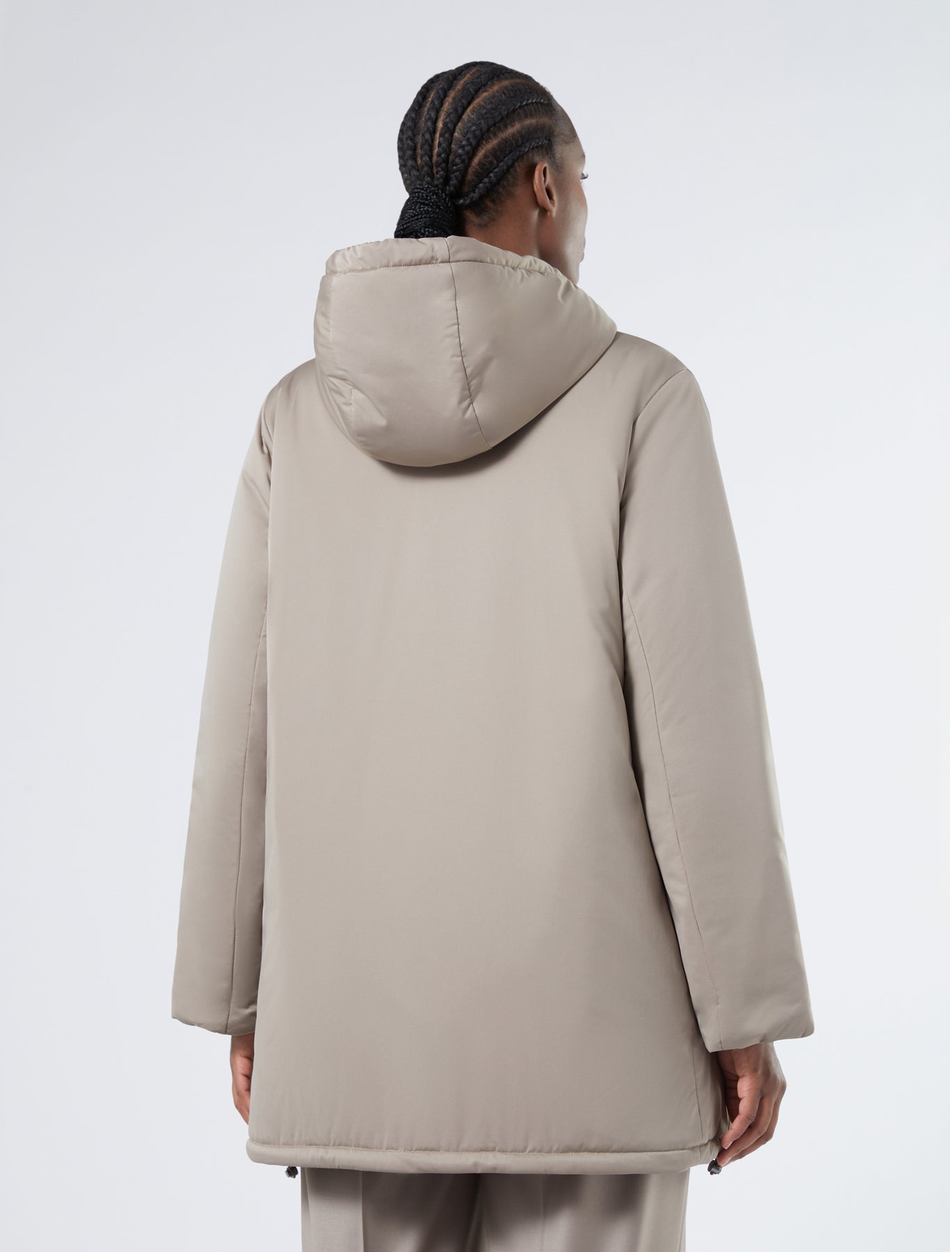 Reversible padded jacket in matt satin