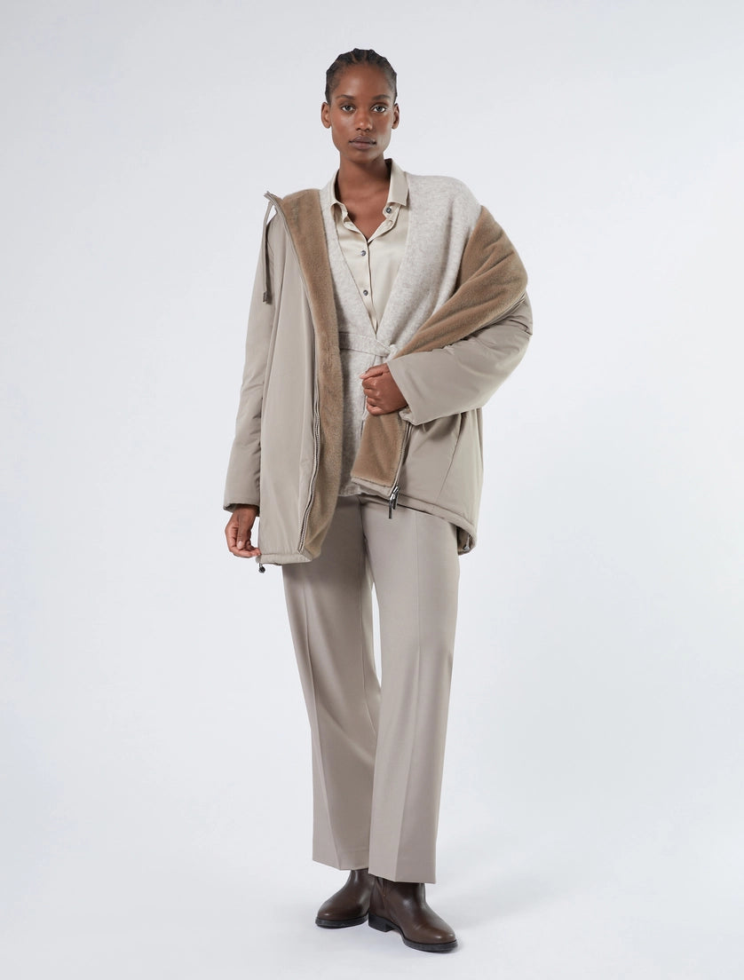 Reversible padded jacket in matt satin