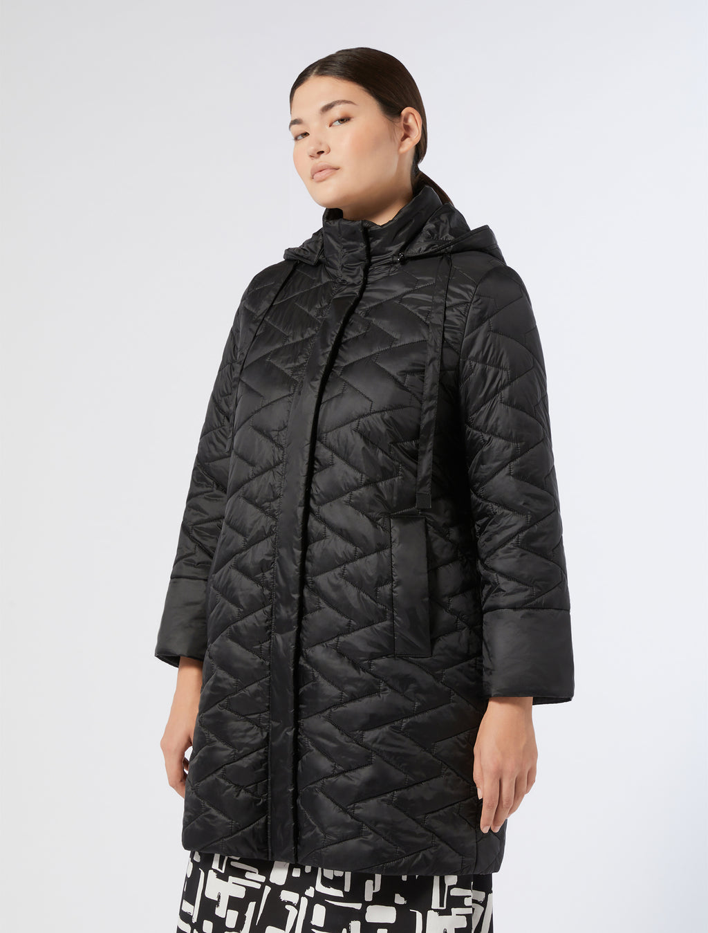 Water-repellent technical canvas padded jacket