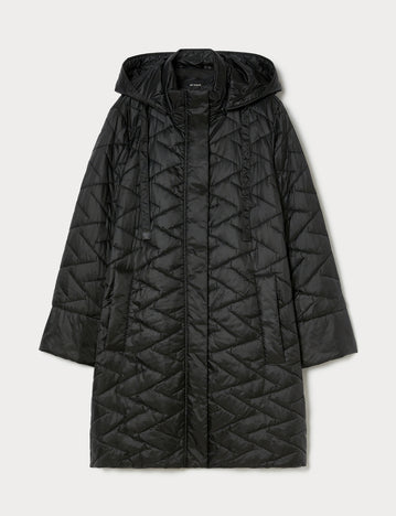 Water-repellent technical canvas padded jacket