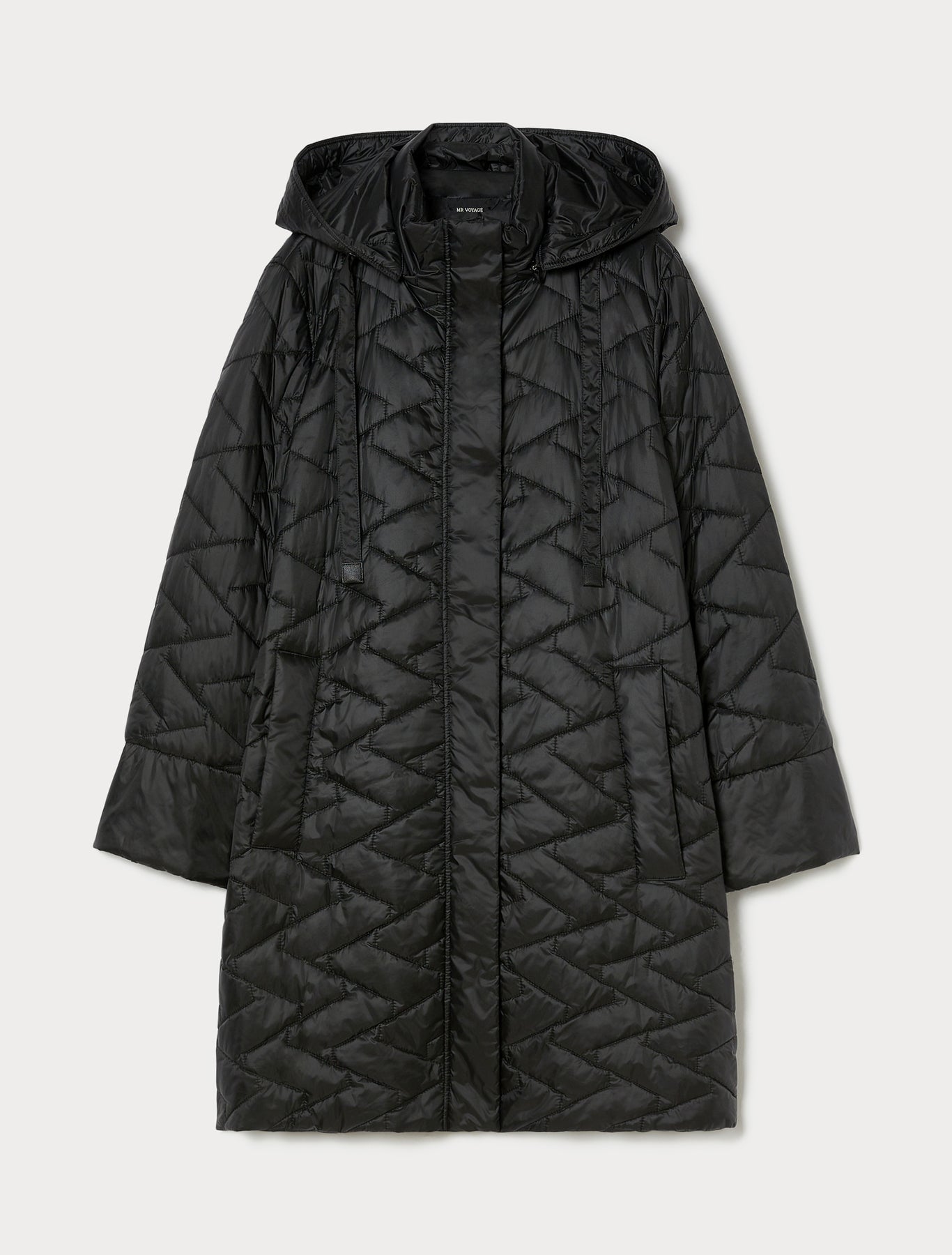 Water-repellent technical canvas padded jacket