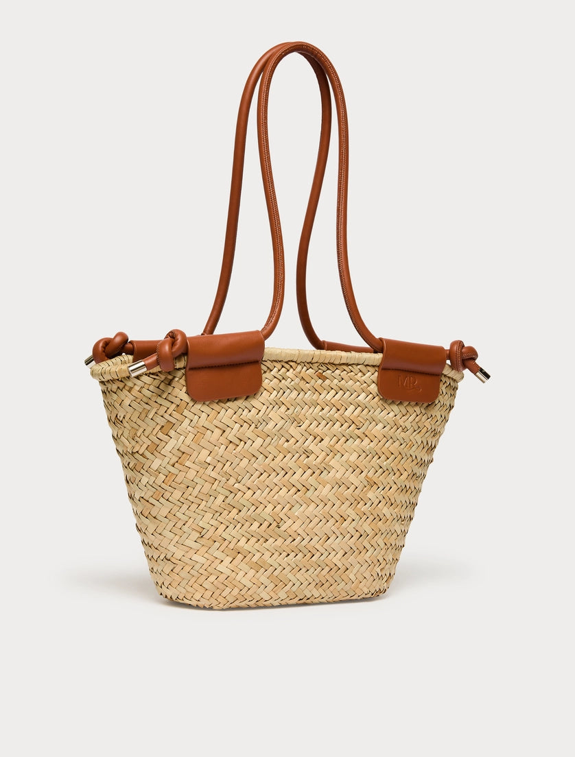 marina rinaldi straw shopper bag for woman