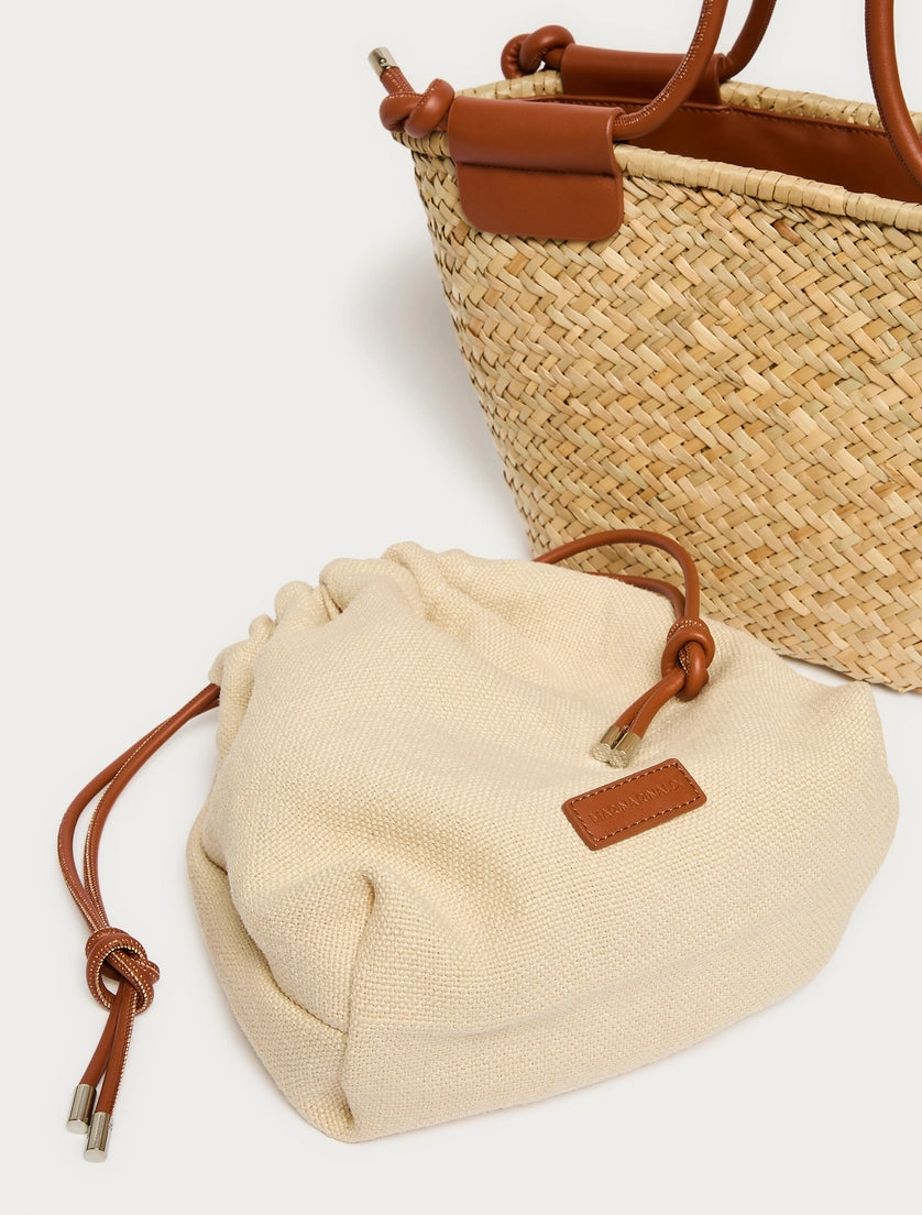 marina rinaldi straw shopper bag for woman