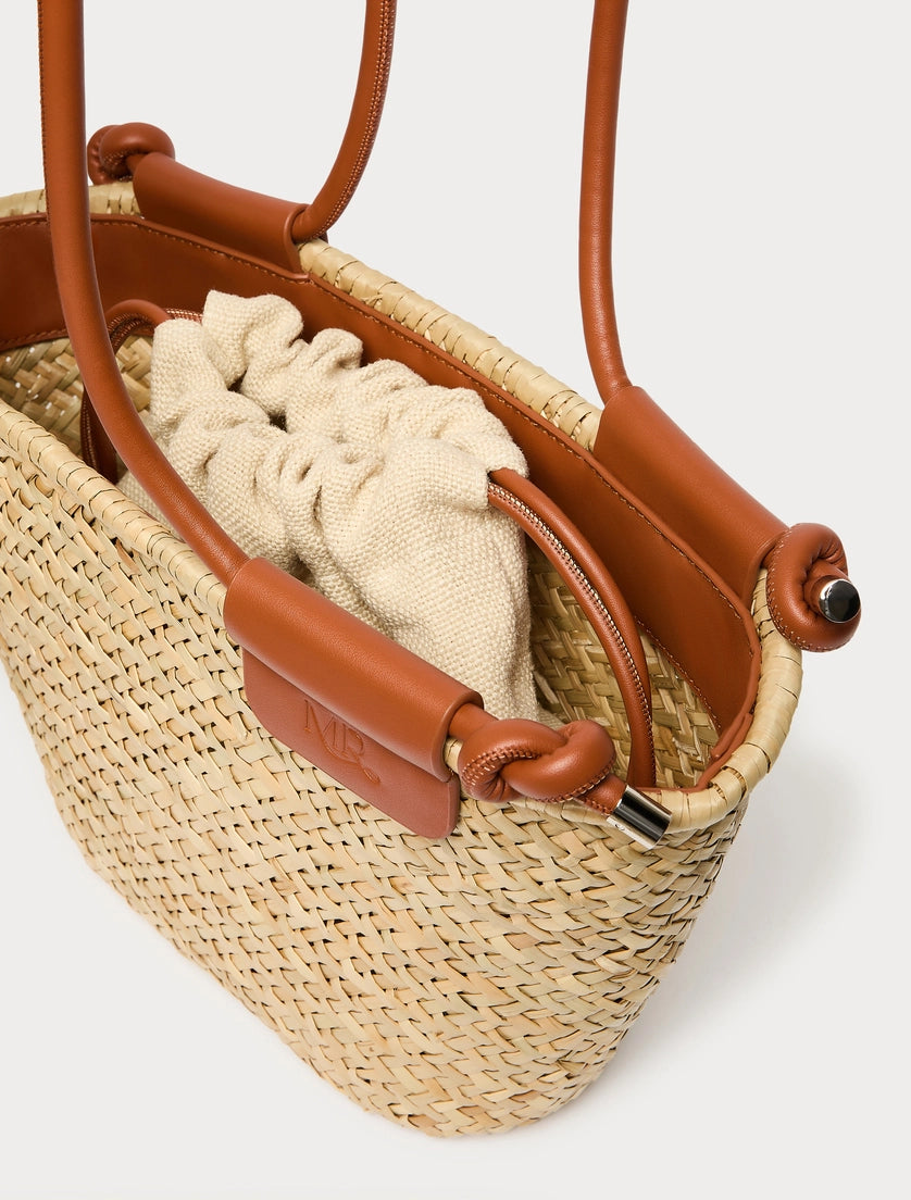 marina rinaldi straw shopper bag for woman