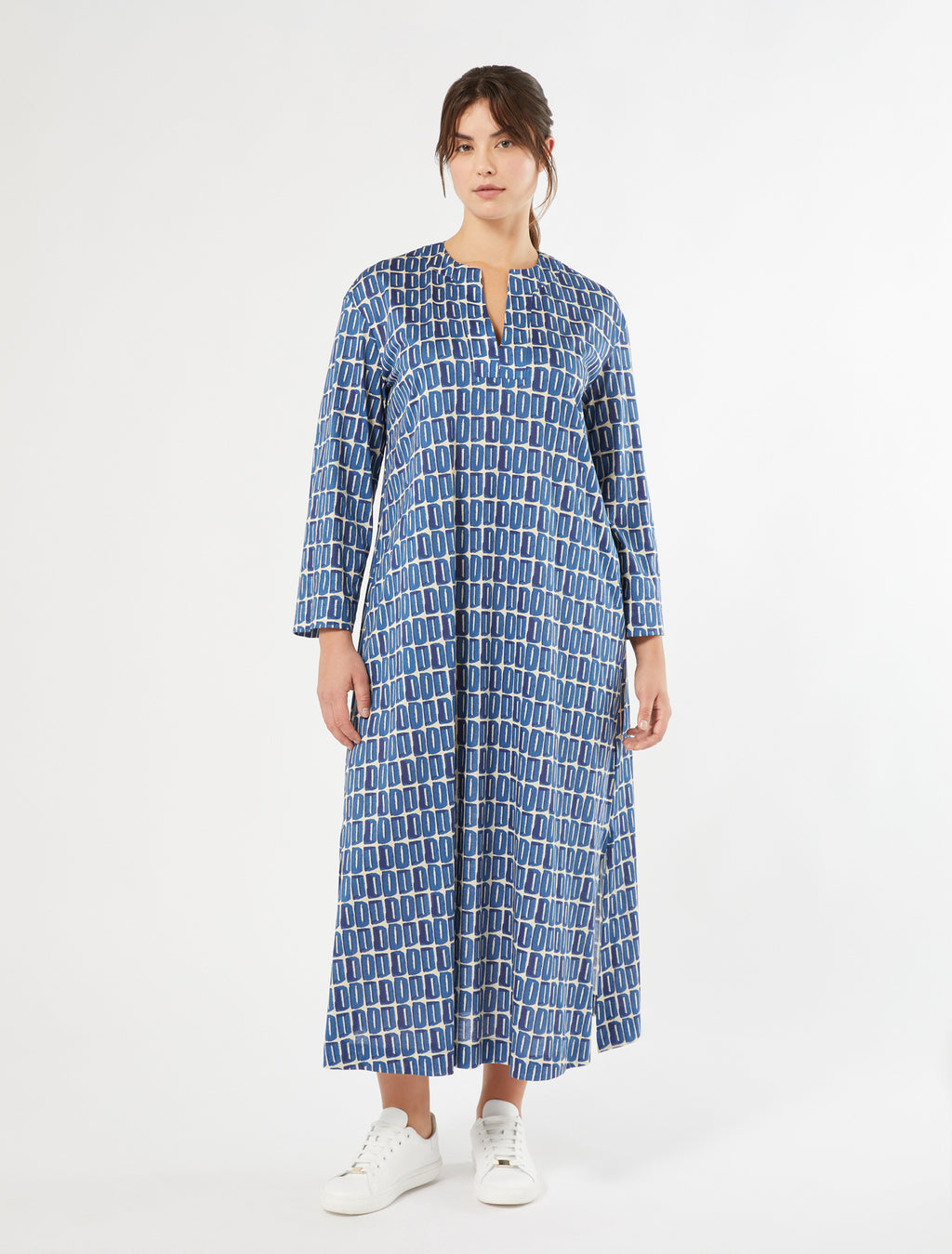 Long printed jersey dress