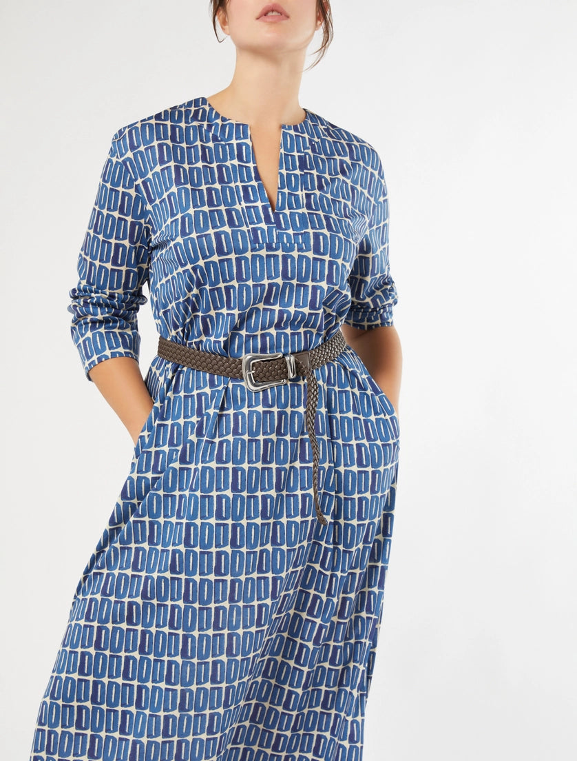 Long printed jersey dress