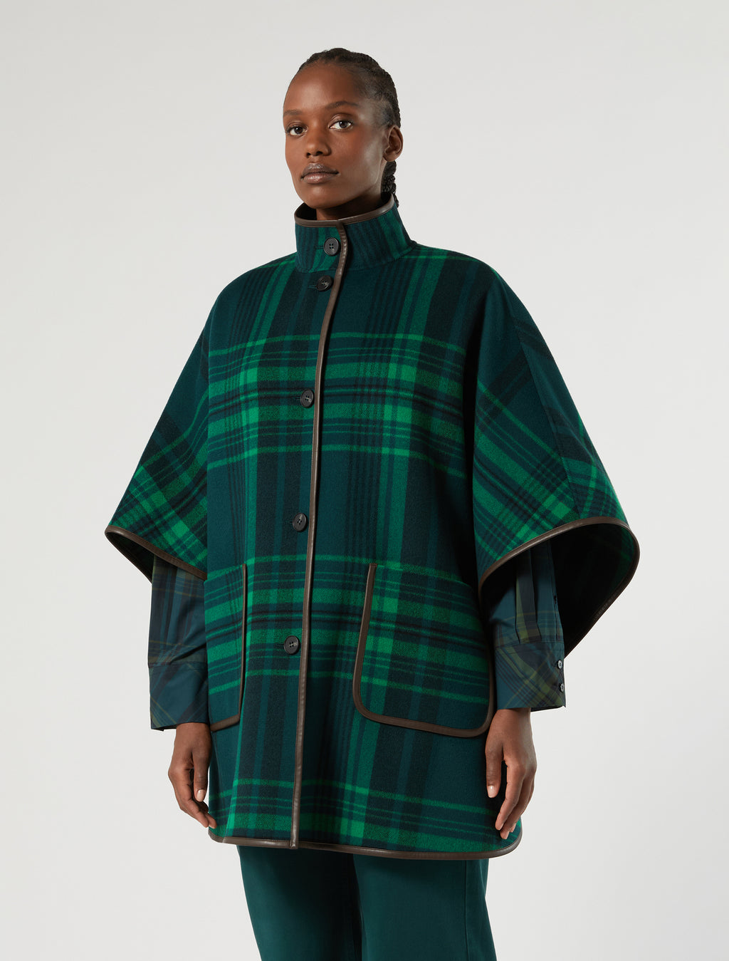 Marina Rinaldi double wool and nylon cape for woman