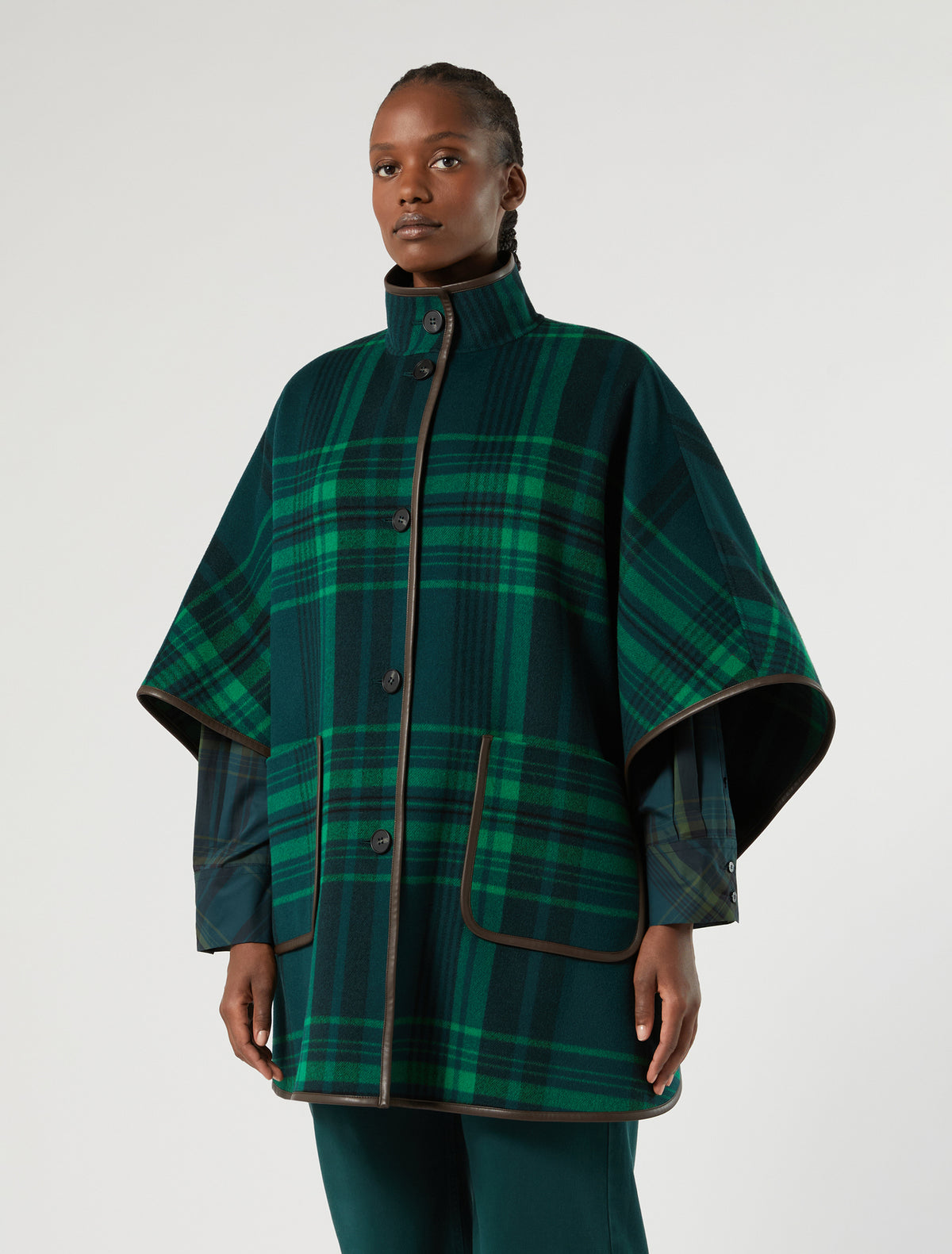 Marina Rinaldi double wool and nylon cape for woman