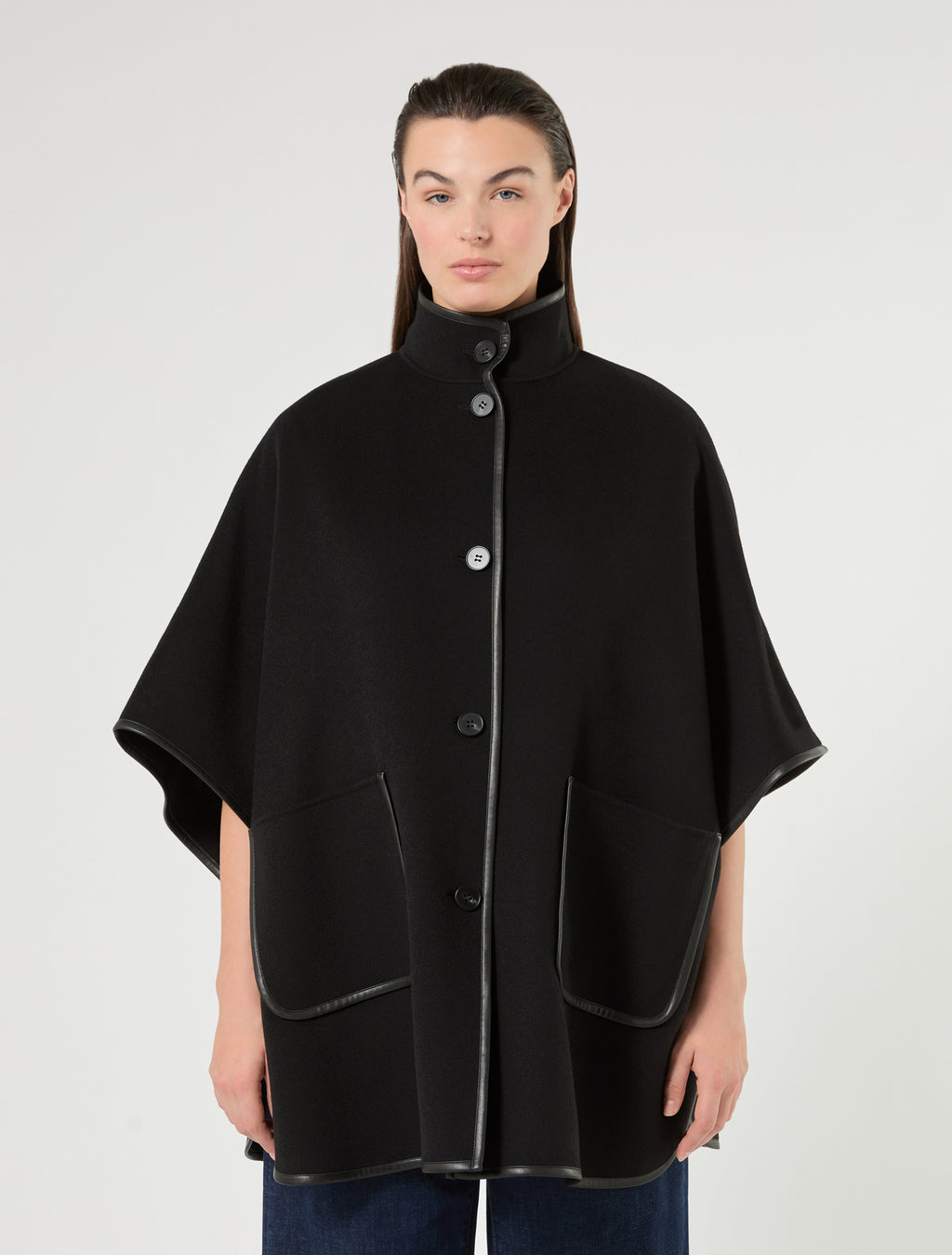 Marina Rinaldi double wool and nylon cape for woman