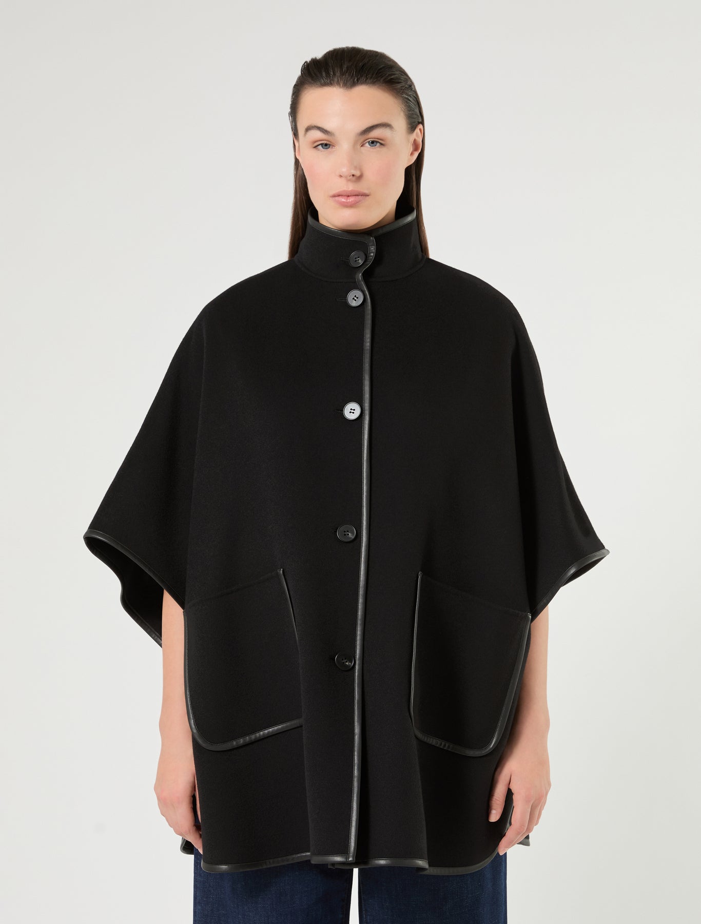 Marina Rinaldi double wool and nylon cape for woman