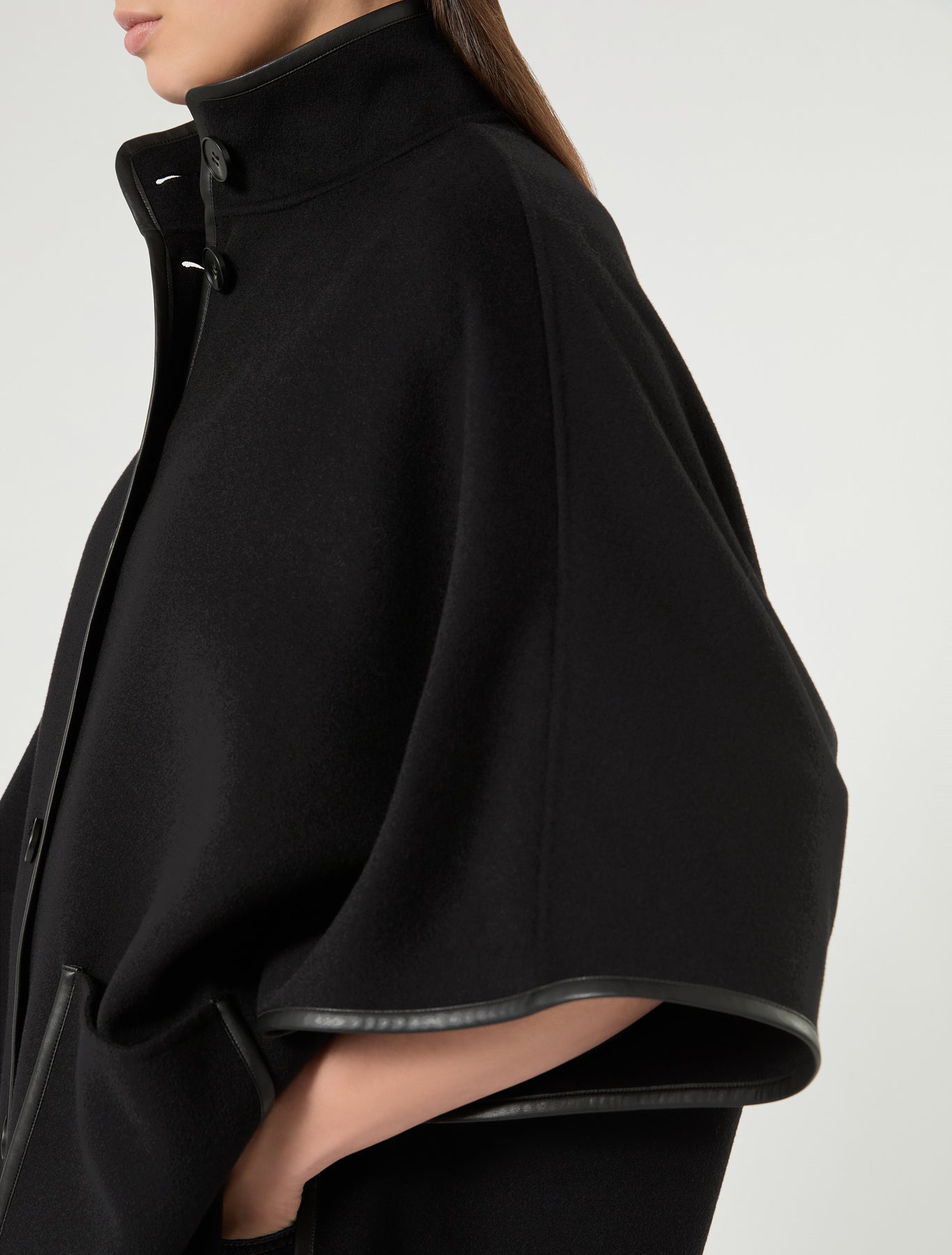 Marina Rinaldi double wool and nylon cape for woman