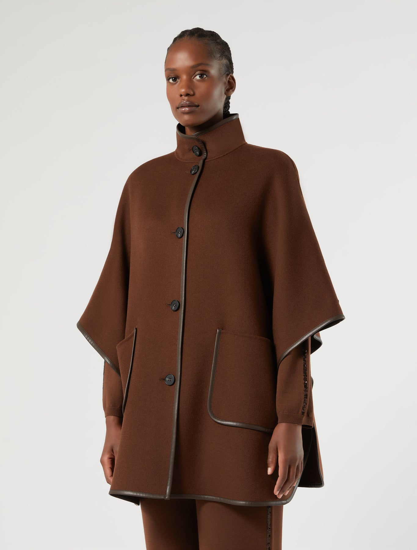 Marina Rinaldi double wool and nylon cape for woman