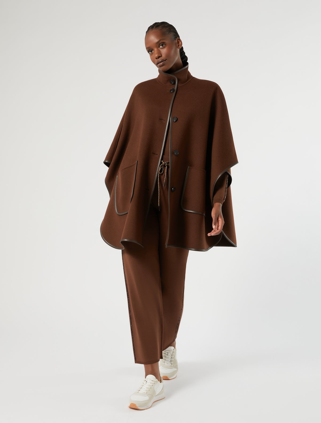 Marina Rinaldi double wool and nylon cape for woman