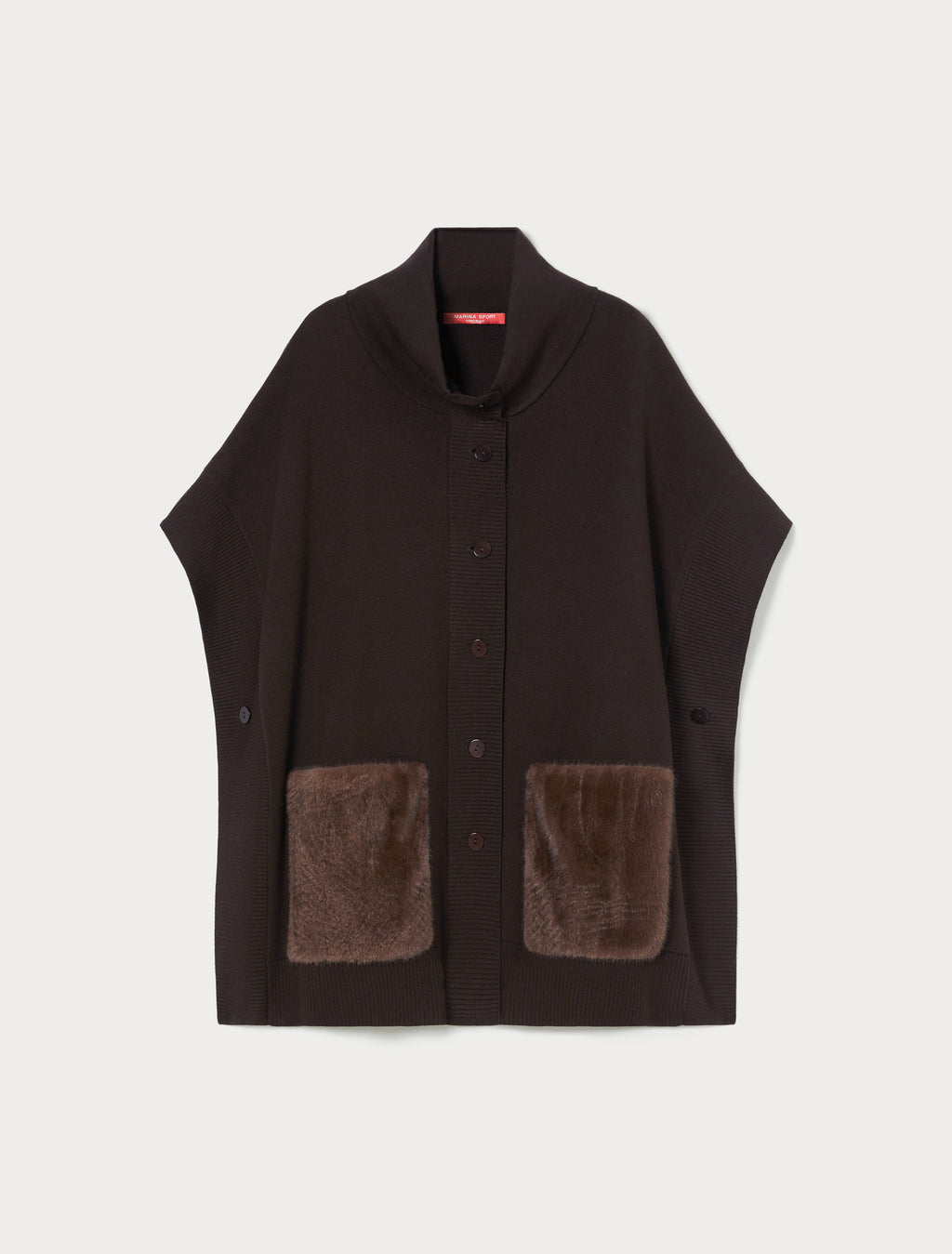 Poncho in wool blend