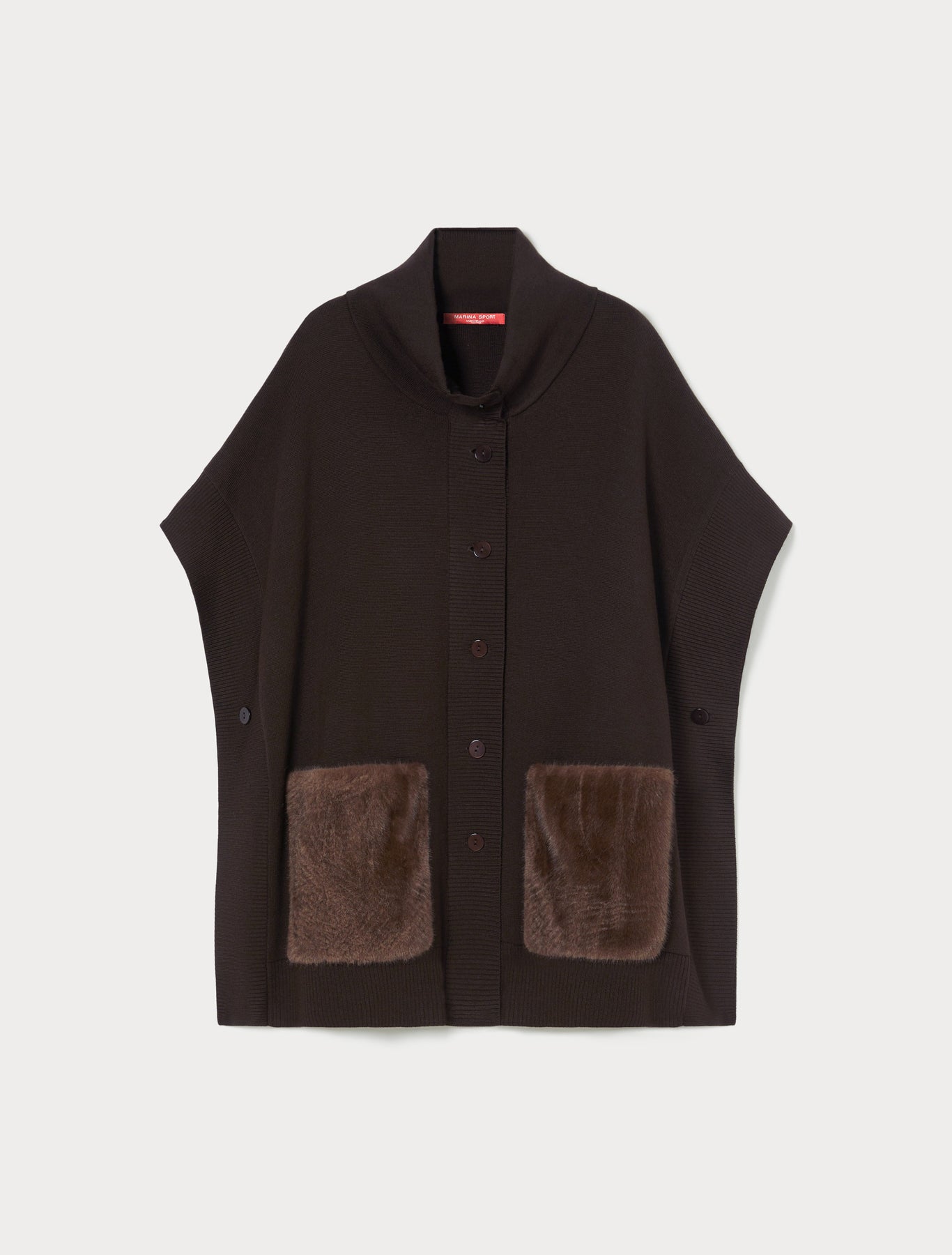 Poncho in wool blend