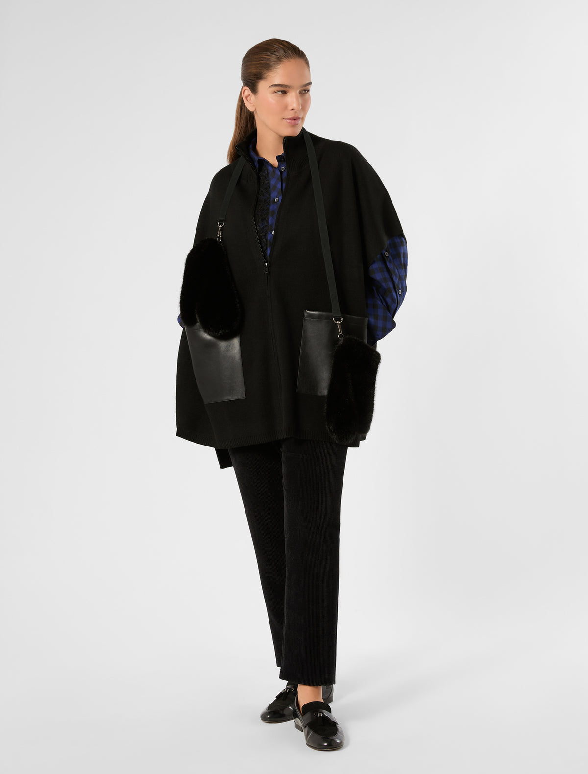 Marina Rinaldi wool-blend poncho for woman