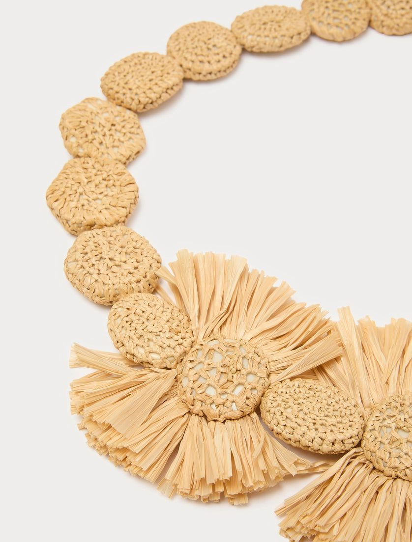 Raffia necklace and brooch