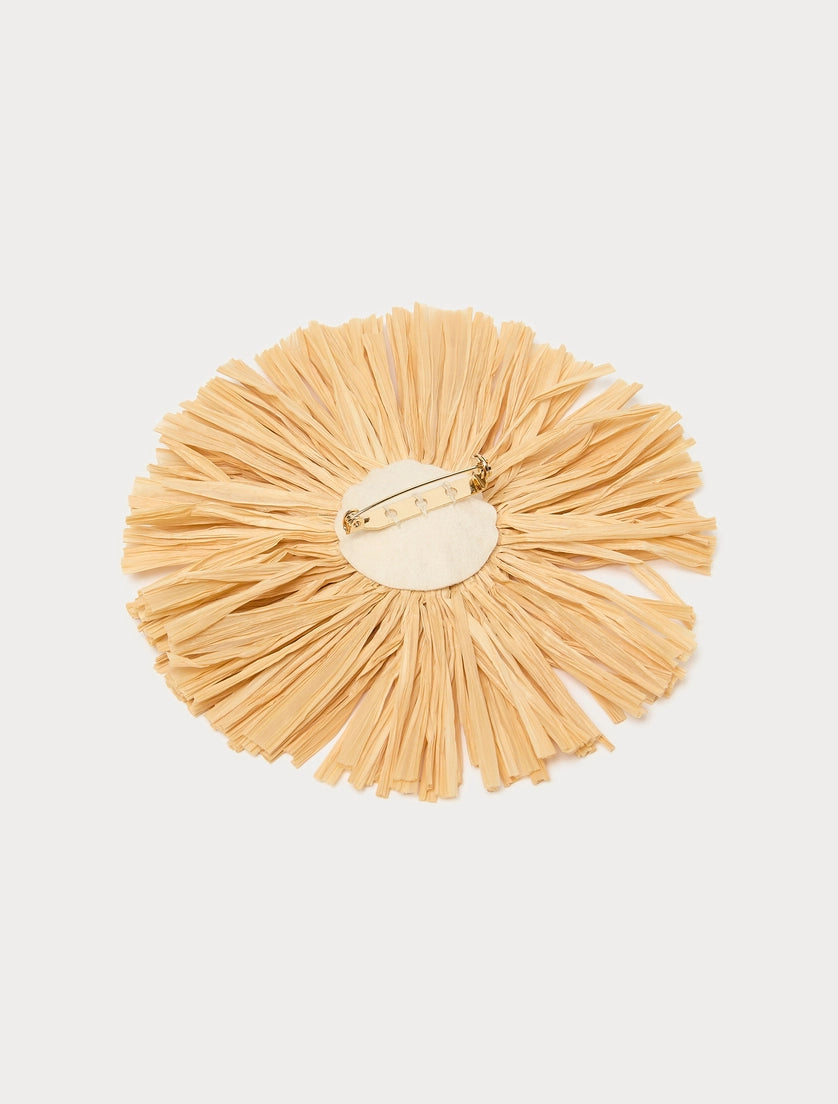 Raffia necklace and brooch