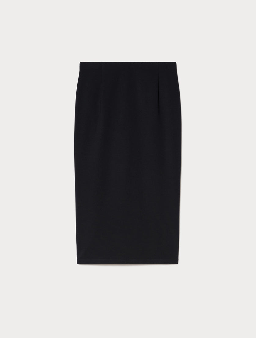 Jersey calf-length skirt