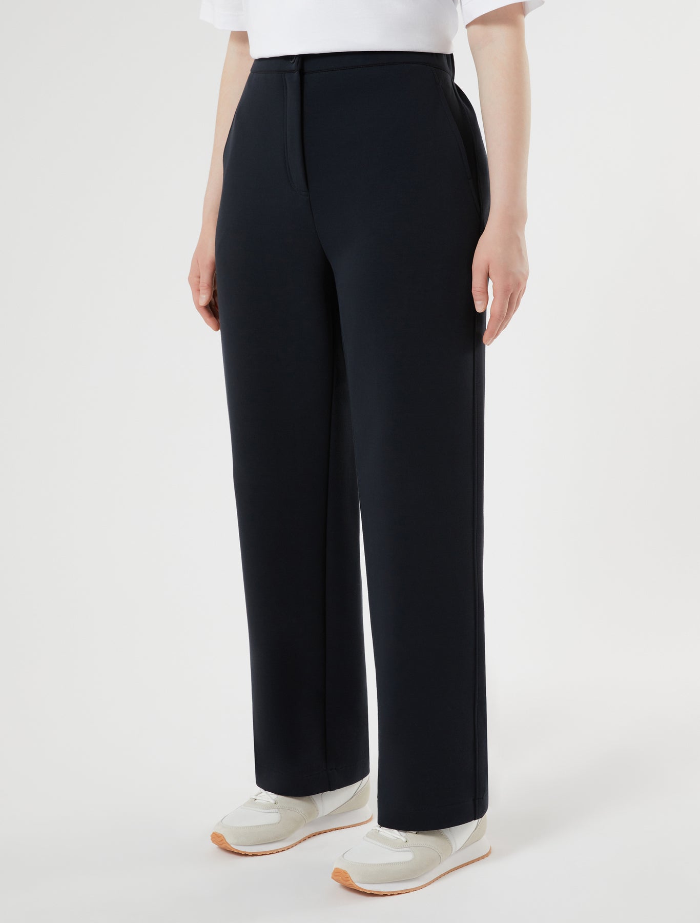 marina rinaldi double-faced jersey trousers for woman