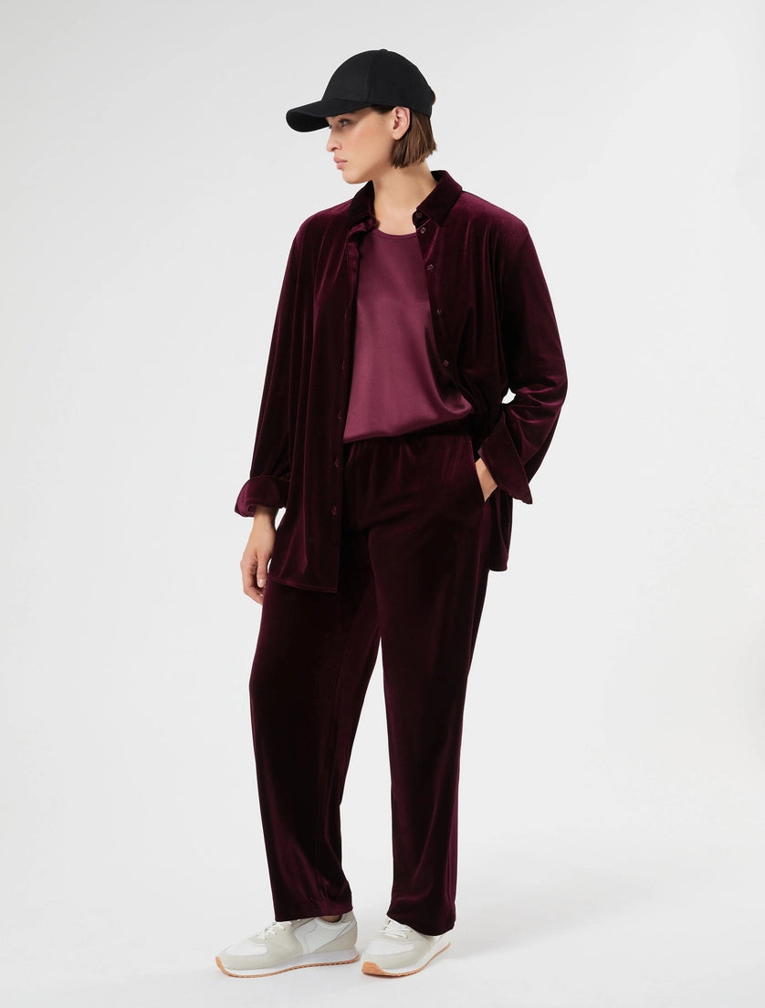 Velvet jersey trousers